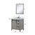 Lexora Marsyas 30" Ash Grey Single Vanity Cabinet, White Quartz Top, White Square Sink and 28" Mirror w/ Faucet