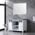 Lexora Marsyas 48" White Single Vanity, Grey Quartz Top, White Square Sink and 44" Mirror w/ Faucet