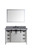 Lexora Marsyas 48" White Single Vanity Cabinet, Grey Quartz Top, White Square Sink and 44" Mirror w/ Faucet