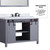 Lexora Marsyas 48" Dark Grey Single Vanity Cabinet, White Carrara Marble Top, White Square Sink and 44" Mirror w/ Faucet