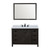 Lexora Marsyas 48" Brown Single Vanity Cabinet, White Quartz Top, White Square Sink and 44" Mirror w/ Faucet