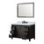 Lexora Marsyas 48" Brown Single Vanity Cabinet, White Quartz Top, White Square Sink and 44" Mirror w/ Faucet