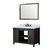 Lexora Marsyas 48" Brown Single Vanity Cabinet, White Quartz Top, White Square Sink and 44" Mirror w/ Faucet