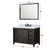 Lexora Marsyas 48" Brown Single Vanity Cabinet, White Quartz Top, White Square Sink and 44" Mirror w/ Faucet