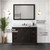 Lexora Marsyas 48" Brown Single Vanity Cabinet, White Quartz Top, White Square Sink and 44" Mirror w/ Faucet