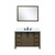 Lexora Marsyas 48" Rustic Brown Single Vanity Cabinet, White Quartz Top, White Square Sink and 44" Mirror w/ Faucet
