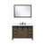 Lexora Marsyas 48" Rustic Brown Single Vanity Cabinet, White Quartz Top, White Square Sink and 44" Mirror w/ Faucet