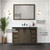 Lexora Marsyas 48" Rustic Brown Single Vanity Cabinet, White Quartz Top, White Square Sink and 44" Mirror w/ Faucet
