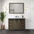 Lexora Marsyas 48" Rustic Brown Single Vanity Cabinet, White Quartz Top, White Square Sink and 44" Mirror w/ Faucet