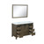 Lexora Marsyas 48" Rustic Brown Single Vanity, White Quartz Top, White Square Sink and 44" Mirror