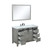 Lexora Marsyas 48" Ash Grey Single Vanity, White Quartz Top, White Square Sink and 44" Mirror w/ Faucet