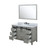 Lexora Marsyas 48" Ash Grey Single Vanity Cabinet, White Quartz Top, White Square Sink and 44" Mirror w/ Faucet