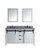Lexora Marsyas 60" White Double Vanity Cabinet, Grey Quartz Top, White Square Sinks and 24" Mirrors w/ Faucets