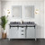 Lexora Marsyas 60" White Double Vanity Cabinet, Grey Quartz Top, White Square Sinks and 24" Mirrors w/ Faucets
