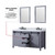 Lexora Marsyas 60" Dark Grey Double Vanity Cabinet, White Carrara Marble Top, White Square Sinks and 24" Mirrors w/ Faucets