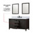 Lexora Marsyas 60" Brown Double Vanity Cabinet, White Quartz Top, White Square Sinks and 24" Mirrors w/ Faucets