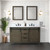 Lexora Marsyas 60" Rustic Brown Double Vanity Cabinet, White Quartz Top, White Square Sinks and 24" Mirrors w/ Faucets