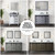Lexora Marsyas 60" Rustic Brown Double Vanity Cabinet, White Quartz Top, White Square Sinks and 24" Mirrors w/ Faucets