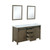 Lexora Marsyas 60" Rustic Brown Double Vanity, White Quartz Top, White Square Sinks and 24" Mirrors