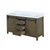 Lexora Marsyas 60" Rustic Brown Double Vanity Cabinet, White Quartz Top, White Square Sinks and no Mirror