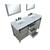 Lexora Marsyas 60" Ash Grey Double Vanity, White Quartz Top, White Square Sinks and 24" Mirrors w/ Faucets