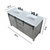 Lexora Marsyas 60" Ash Grey Double Vanity, White Quartz Top, White Square Sinks and 24" Mirrors w/ Faucets