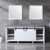 Lexora Marsyas 80" White Double Vanity, Grey Quartz Top, White Square Sinks and 30" Mirrors w/ Faucets