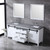 Lexora Marsyas 80" White Double Vanity, Grey Quartz Top, White Square Sinks and 30" Mirrors w/ Faucets