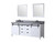 Lexora Marsyas 80" White Double Vanity Cabinet, Grey Quartz Top, White Square Sinks and 30" Mirrors w/ Faucets