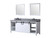 Lexora Marsyas 80" White Double Vanity Cabinet, Grey Quartz Top, White Square Sinks and 30" Mirrors w/ Faucets