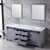 Lexora Marsyas 80" Dark Grey Double Vanity, White Carrara Marble Top, White Square Sinks and 30" Mirrors w/ Faucets