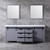 Lexora Marsyas 80" Dark Grey Double Vanity, White Carrara Marble Top, White Square Sinks and 30" Mirrors w/ Faucets