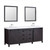 Lexora Marsyas 80" Brown Double Vanity, White Quartz Top, White Square Sinks and 30" Mirrors w/ Faucets