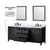 Lexora Marsyas 80" Brown Double Vanity Cabinet, White Quartz Top, White Square Sinks and 30" Mirrors w/ Faucets