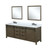 Lexora Marsyas 80" Rustic Brown Double Vanity Cabinet, White Quartz Top, White Square Sinks and 30" Mirrors w/ Faucets