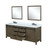 Lexora Marsyas 80" Rustic Brown Double Vanity Cabinet, White Quartz Top, White Square Sinks and 30" Mirrors w/ Faucets