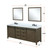 Lexora Marsyas 80" Rustic Brown Double Vanity Cabinet, White Quartz Top, White Square Sinks and 30" Mirrors w/ Faucets