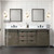 Lexora Marsyas 80" Rustic Brown Double Vanity Cabinet, White Quartz Top, White Square Sinks and 30" Mirrors w/ Faucets