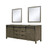 Lexora Marsyas 80" Rustic Brown Double Vanity, no Top and 30" Mirrors