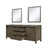 Lexora Marsyas 80" Rustic Brown Double Vanity, no Top and 30" Mirrors