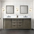 Lexora Marsyas 80" Rustic Brown Double Vanity Cabinet, no Top and 30" Mirrors