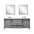 Lexora Marsyas 80" Ash Grey Double Vanity Ash Grey, White Quartz Top, White Square Sinks and 30" Mirrors w/ Faucets