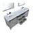 Lexora Marsyas 80" Ash Grey Double Vanity Ash Grey, White Quartz Top, White Square Sinks and 30" Mirrors w/ Faucets