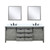 Lexora Marsyas 80" Ash Grey Double Vanity Cabinet Ash Grey, White Quartz Top, White Square Sinks and 30" Mirrors w/ Faucets