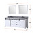 Lexora Marsyas 84" White Double Vanity Cabinet, Grey Quartz Top, White Square Sinks and 34" Mirrors w/ Faucets