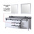 Lexora Marsyas 84" White Double Vanity Cabinet, Grey Quartz Top, White Square Sinks and 34" Mirrors w/ Faucets