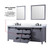 Lexora Marsyas 84" Dark Grey Double Vanity Cabinet, White Carrara Marble Top, White Square Sinks and 34" Mirrors w/ Faucets