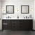Lexora Marsyas 84" Brown Double Vanity Cabinet, White Quartz Top, White Square Sinks and 34" Mirrors w/ Faucets