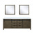 Lexora Marsyas 84" Rustic Brown Double Vanity Cabinet, White Quartz Top, White Square Sinks and 34" Mirrors
