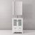 Lexora Volez 24" White Single Vanity Cabinet, Integrated Top, White Integrated Square Sink and 22" Mirror w/ Faucet